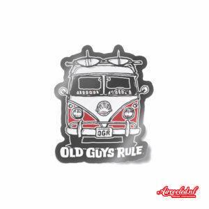 Sticker old guys rule rood zwart